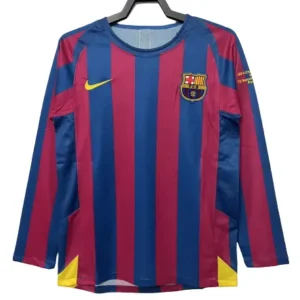 2005/06 Barcelona Retro Long Sleeve UCL Edition Home Jersey