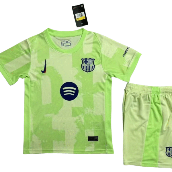 24-25 Kids Barcelona Third Kit(Jersey+Short) Without Spofity Text - Image 3