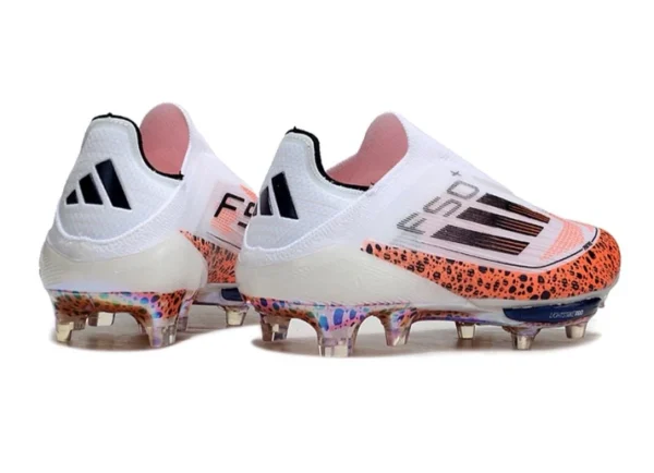 Adidas F50+ Lightstrike Pro Laceless FG Firm Ground Soccer Cleats - White/Leopar - Image 2