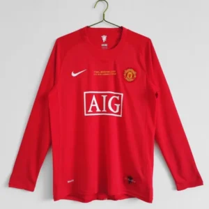2007-08 Manchester United Retro Long Sleeve Jersey UCL Final Home